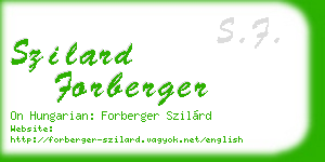 szilard forberger business card