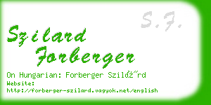 szilard forberger business card